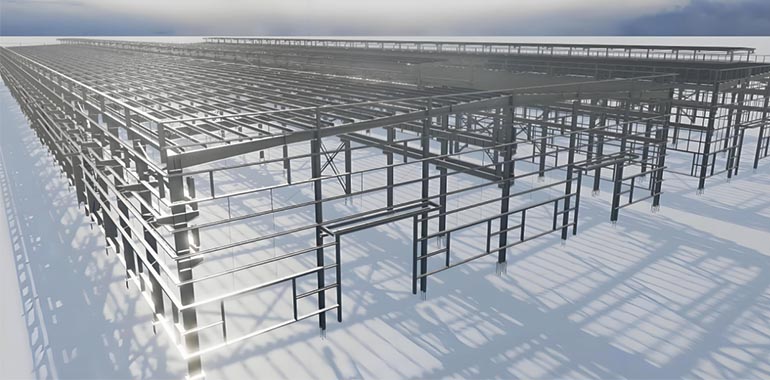 Structural Analysis and Solution for a Steel Structure Warehouse